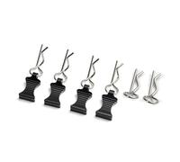RC Parts For Axial SCX10 TRX-4 1/10 1/12 rc cars For Model Accessories 4Pcs Metal R-type Car Shell Body Fixed Clips Pin With Tab(Black)