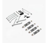 RC Parts For FMS For FCX24 1/24 RC Car Aluminum High Performance Suspension Upgraded Metal Linkage Oil Shock Absorber Set Adjustable Dampers(Light Grey)