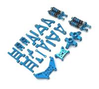 Rc Parts For MJX 1/14 14301 14302 Metal Front And Rear For Swing Arm Steering Cup Shock Absorber Upgrade Kit RC Car Parts(Blue)