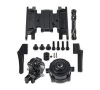 RC Parts For SCX10 II For Chassis DIY 1/10 RC Crawler Front Motor Mount Planetary Gear Transmission Transfer Case Skid Plate Drive Shaft Set(Black)