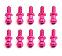 Rc Parts For Tamiya For TT01 For TT02 For Sakura D5 1/10 10Pcs M3 Metal Hex Ball Head Screws RC Drift Car Spare Parts(Red)