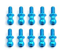 RC Parts For Tamiya TT01 TT02 For Sakura D5 1/10 RC Drift Car Spare Parts For Universal 10Pcs M3 Metal Hex Ball Head Screws(Blue)