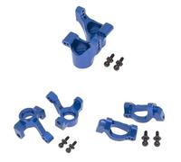 RC Parts For Traxxas For LaTrax For Teton 1/18 rc cars Upgrade Parts 6pcs Metal Front Steering Block Caster Block Rear Stub Axle Carrier Modified Parts(Blue)