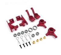 RC Parts For Traxxas For Slash 1/10 Aluminium 4X4 Steering Block Caster Block C-Hub Stub Axle Carrier Ball Bearing RC Car Parts(Red)