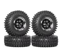 RC Parts For TRX4M For SCX24 For AX24 For FCX24 1/18 1/24 RC Crawler Car Parts Accessories 4pcs 55mm 1.0" Metal Beadlock Wheel Tire Set(Black)