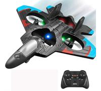 RC Plane, 2.4GHz Remote Control Airplane with Light, Foam Remote Control Airplane, 360° Flips & Gyro Stabilizer Systems, 3-Speed Fighter Jet Toy, for Kids Adults (4 battery)