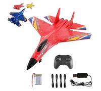 RC Plane Remote Control Glider Airplanes, Foam Remote Control Airplanes, 2.4 GHZ 2 Channels, Easy to Fly RC Fighter, RemoteControl Aircraft with Automatic Balance Gyro for Adult Beginner (Red)