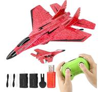 RC Plane, Remote Control Wireless Airplane Toy - RC Plane Re mote Contro l 2CH 2.4Ghz R C Pl ane with Lights, Remote Control Airplanes Foam R C Fighter Airlane Jet for Adults Kids