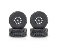 RC Plastic Wheels Rubber Tires Rim 12mm Hex Pre Glued for Arrma 1/16 Mojave Grom ARA2104 ARA2304 ARA2304S Upgrade Parts (Black)