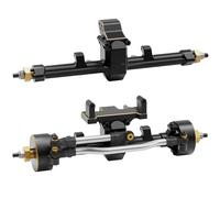 RC Portal Axle For Axial For SCX24 DB C10 For JLU For Gladiator For Bronco 1/24 +5mm Extended Axle With 50° Steering Angle Brass Knuckles RC Crawler Car(Black)