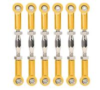 RC Pull Rod, 6Pcs Adjustable Servo Links Tie Rod Aluminum Alloy Turnbuckle Rod Linkage Set for RC Hobby Car Model(Gold)