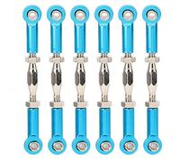 RC Pull Rod, 6Pcs Adjustable Servo Links Tie Rod Aluminum Alloy Turnbuckle Rod Linkage Set for RC Hobby Car Model(Blue)