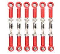 RC Pull Rod, 6Pcs Adjustable Servo Links Tie Rod Aluminum Alloy Turnbuckle Rod Linkage Set for RC Hobby Car Model(Red)