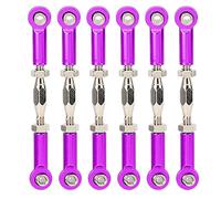 RC Pull Rod, 6Pcs Adjustable Servo Links Tie Rod Aluminum Alloy Turnbuckle Rod Linkage Set for RC Hobby Car Model Rc Turnbuckles Front and Rear Upper Link (Purple)