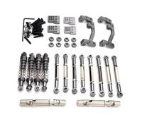 RC Pull Rod For Feiyu FY003-5A For WPL C14 C24 1/16 Metal Upgrade Tie Rod Shock Absorber Holder Set Of Six RC Car Parts Accessories Upgrade Replacement Use(Gray)