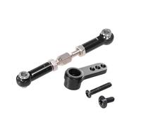 RC Pull Rod For MJX For Hyper Go 16207 16208 16209 16210 H16 1/16 Metal Steering Linkage Servo Arms Remote Control Car Accessories Parts Replacement Use(Black)