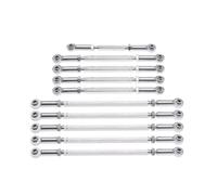 RC Pull Rod For RGT 86100 86110 FTX5579 For Outback 1-10 Alloy 10 Pcs/set Full Car Tie Rod/steering Link Rc Car Tracked Vehicle Parts Replacement Use(Silver)