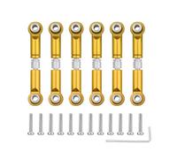 RC Pull Rod For Wltoys A949 A959 A969 A979 K929 1/18 6PCS Metal Front/Rear Link Tie Rod RC Car Tracked Vehicle Parts And Accessories Upgrade Replacement Use(Yellow)