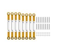 RC Pull Rod For WPL B14 C14 C24 C-14K C-24K For MN-90 For MN-45 1/16 8PCS Metal Pull Rod Steering Servo Link Linkages Arm Tie Rod Ends RC Car Parts(Yellow)