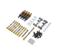 RC Pull Rod For WPL C14 C24 For Henglong For Feiyu For Jjrc 1/16 Pull Rod Steering Gear Front Axle Steering Rod Shock Absorber Set Rc Car Parts Replacement(Yellow)
