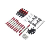RC Pull Rod For WPL C14 C24 For Henglong For Feiyu For Jjrc 1/16 Pull Rod Steering Gear Front Axle Steering Rod Shock Absorber Set Rc Car Parts Replacement(Red)