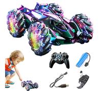 RC Racer Gesture Remote Toy, Light and Music Action Vehicle | Hand Controlled Stunt Car, Part Car 360° Rotation with Clock Mode, Show Fun PE