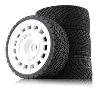 RC Rally Car Tires On Road 1/7 1/8 Tyres OD 100mm 17mm Hex Plastic Wheels Rims for 1/7 1/8 Scale Racing Car KM WRC C3 ARRMA Felony Infraction Limitless RC On-Road Car (White 2)