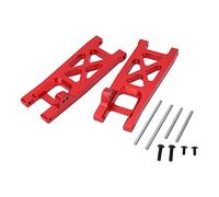 RC Rear Suspension Arm Aluminum Alloy, Replacement Lower Arm for ECX 2WD 1/10 RC Car, Shock Absorbing Upgrade Parts with Adjustable Vibration Absorber, Hollow Design for Improved P (Red)
