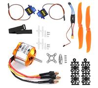 RC Remote Control Aircraft Accessory Kit, 2212 KV2200 Brushless Motor, 6035 Propeller, 9g Micro Servo SG90, 30A ESC with XT60 Connector, Compatible with DIY RC Plane Drone