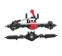 RC Repair Parts Compatible With Axial AR44 90047 90046 AX90060 SCX10 II SCX10 II 1/10 RC Crawler Upgrade Aluminum Alloy CNC Front Rear Axle Set 30T/8T(Black,Front And Rear)