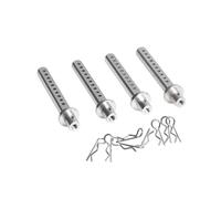RC Repair Parts Compatible With Axial For SCX10 90027 D90 TF2 For Tamiya CC01 4Pcs Metal RC Car Shell Body Mount Posts With R Clips For 1/10 RC Crawler(Silver)
