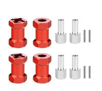 RC Repair Parts Compatible With Axial Scx10 D90 For Tamiya For MST 1/10 RC Car Crawler 4Pcs Thickness 15mm/20mm/25mm/ Extension Parts 12mm Hex Wheel Hubs(Red,20mm)