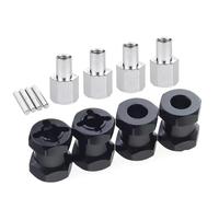 RC Repair Parts Compatible With Axial Scx10 D90 For Tamiya For MST 1/10 RC Car Crawler 4Pcs Thickness 15mm/20mm/25mm/ Extension Parts 12mm Hex Wheel Hubs(Black,15mm)