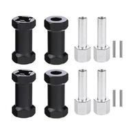 RC Repair Parts Compatible With Axial Scx10 D90 For Tamiya For MST 1/10 RC Car Crawler 4Pcs Thickness 15mm/20mm/25mm/ Extension Parts 12mm Hex Wheel Hubs(Black,25mm)