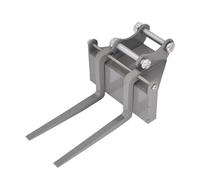 RC Repair Parts Compatible With EC160 E111 Double E E010 Metal Bucket Electric Winch Ripper Quick Connector RC Excavator For Model Upgrade Parts(Fork Bucket)