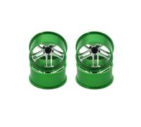 RC Repair Parts Compatible With Tamiya For MINI 4WD Colored Wheel Aluminum Alloy 4Pcs Middle Diameter Lightweight Wheels Self-made Parts(Green)