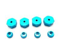 RC Repair Parts Compatible With WPL D12 C24 C34 B24 B36 For MN D90 D99 RC Car Upgrade Parts 4PCS 5mm To 12mm Metal Combiner Wheel Hub Hex Adapter(Blue)