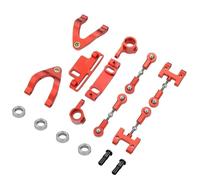 RC Repair Parts Compatible With WPL D12 RC Car Spare Parts Upgrade Metal Steering Cup Upper Lower For Swing Arm For Seat Steering Slider Turning Block(Red)