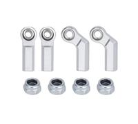 RC Repairs Accessories For Axial For Scx10 For Trx4 For Capra Vs4-10 For Wraith 1/10 4Pcs M4 Metal Ball Head Holder Bend Straight Rod End RC Crawler(Silver,Set-3)