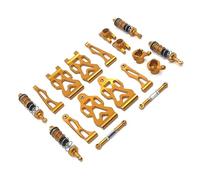 RC Repairs Accessories For MJX For Hyper Go 14209 14210 1/14 Metal Suspension Arm Shock Absorber Tower Steering Block Link RC Car Accessory(Yellow)