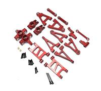 RC Repairs Accessories For MJX For Hyper Go 14301 14302 14303 14304 1/14 Metal Front For Swing Arm Steering Cup Steering Assembly Steering RC Set(Red)