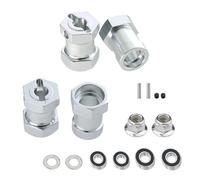 RC Repairs Accessories For Tamiya CW-01 CW01 For Lunch Box Midnight Pumpkin For Monster For Beetle WR02 Metal 12mm Wheel Hex Hub Adapter Upgrade Accessory(Silver)