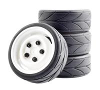 RC Repairs Accessories For Tamiya For Racing For TT01 For TT02 XV01 TA06 PTG-2 For HPI WR8 For Kyosho 94123 1/10 RC Car Tires Road Touring Drift Tyre Wheel(G white)