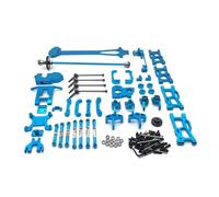 RC Repairs Accessories For WLtoys 124016 124017 124018 124019 1/12 For Swing Arm Steering Linkage Front Bumper Drive Shaft Steering Block Motor Gear RC(Blue)
