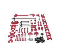 RC Repairs Accessories For WLtoys 124016 124017 124018 124019 1/12 For Swing Arm Steering Linkage Front Bumper Drive Shaft Steering Block Motor Gear RC(Red)