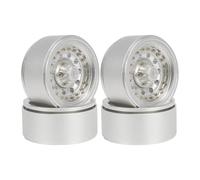 RC Repairs Components For TRX6 For TRX4 For SCX10 III For Wraith For Capra VS4-10 Gen8 CC01 1/10 1.9 Inch Wheels Rim With Beadlock Hardware RC Crawler(Silver)