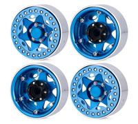 RC Repairs Models For Axial For SCX10 For TRX4 For TRX6 D90 For Redcat Gen8 D110 For Tamiya 1/10 1.9'' CNC Aluminum Alloy Beadlock Wheel Rim RC Crawler(Blue)