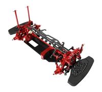 RC Repairs Models For Tamiya For TT02 1/10 Aluminum Carbon Body Frame Chassis Upgrade Modification Components Part(Red)
