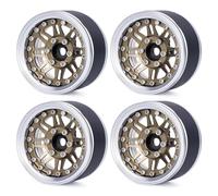 RC Repairs Models For TRX4 For Axial For SCX10 For Redcat GEN8 D90 1/10 1.9" Aluminum Beadlock Wheels Adjustable Offset Wheel Rims RC Crawler(Brown)