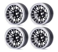 RC Repairs Models For TRX4 For Axial For SCX10 For Redcat GEN8 D90 1/10 1.9" Aluminum Beadlock Wheels Adjustable Offset Wheel Rims RC Crawler(Black)
